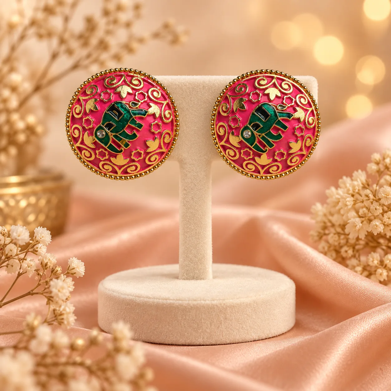 Round Enamel Bird Stud Earrings Colour option 3