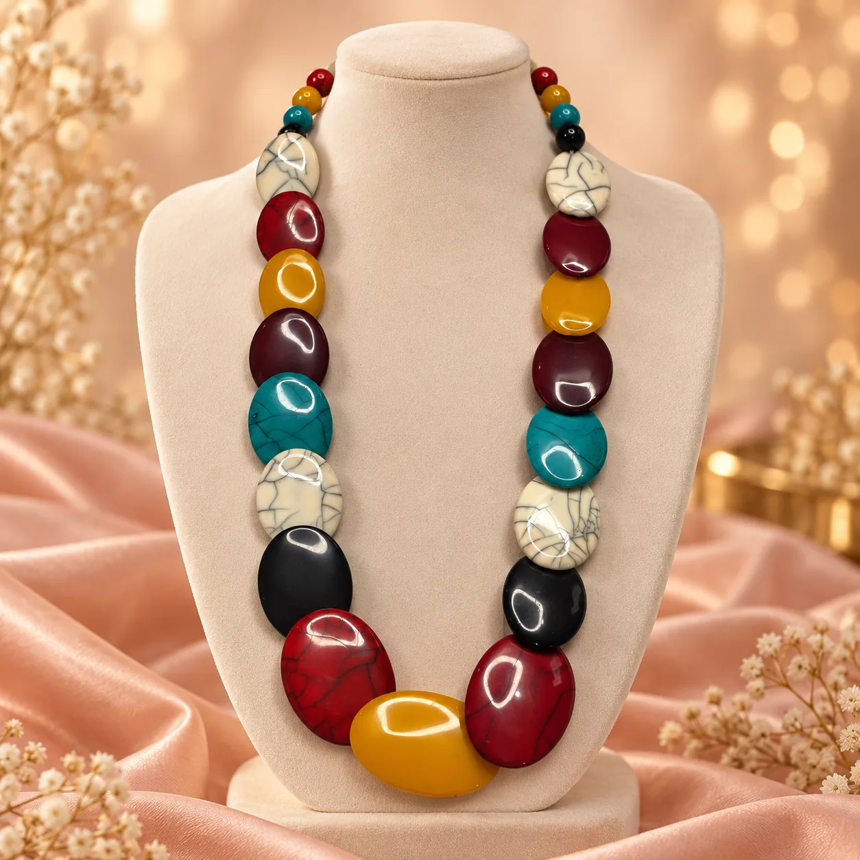 Oversized Oval Resin Necklace Colour option 2