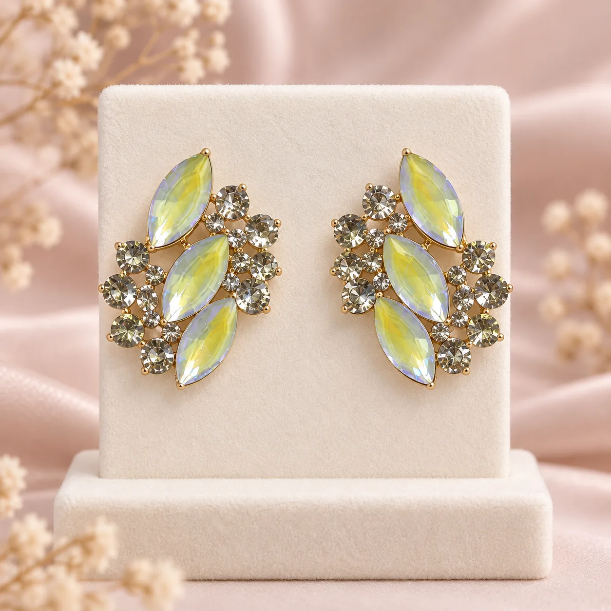 Crystal Cluster Earrings Colour option 2