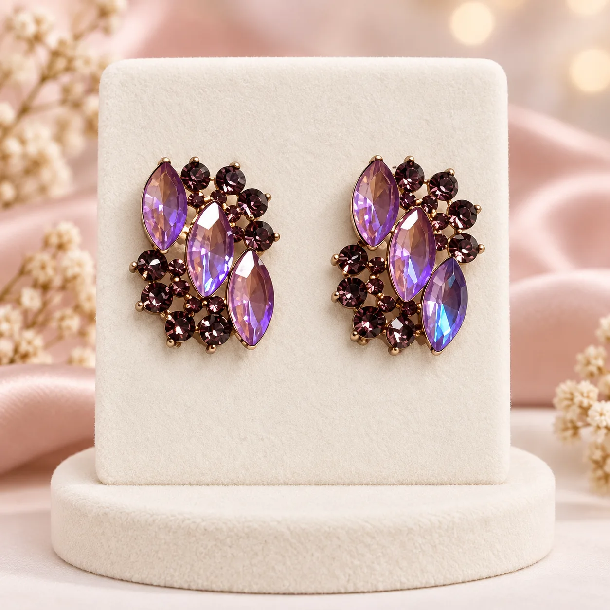 Crystal Cluster Earrings Colour option 3
