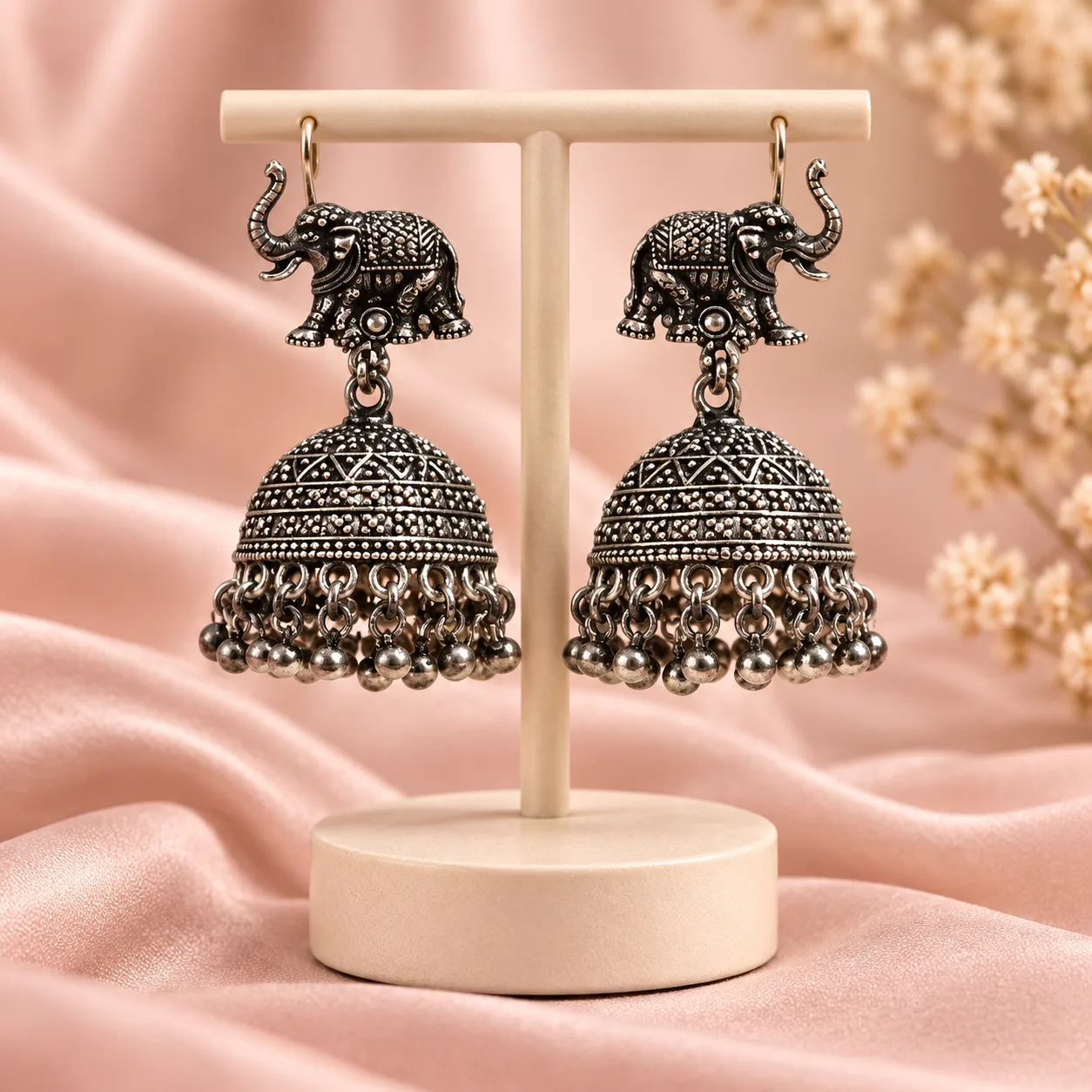 Elephant Double Jhumka Earrings