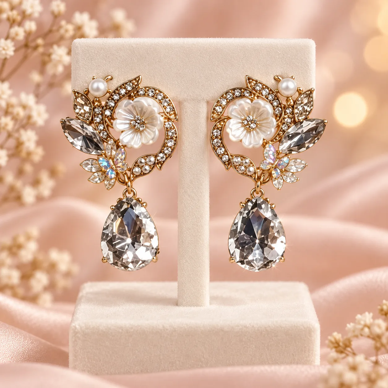 Floral Teardrop Earrings Colour option 2