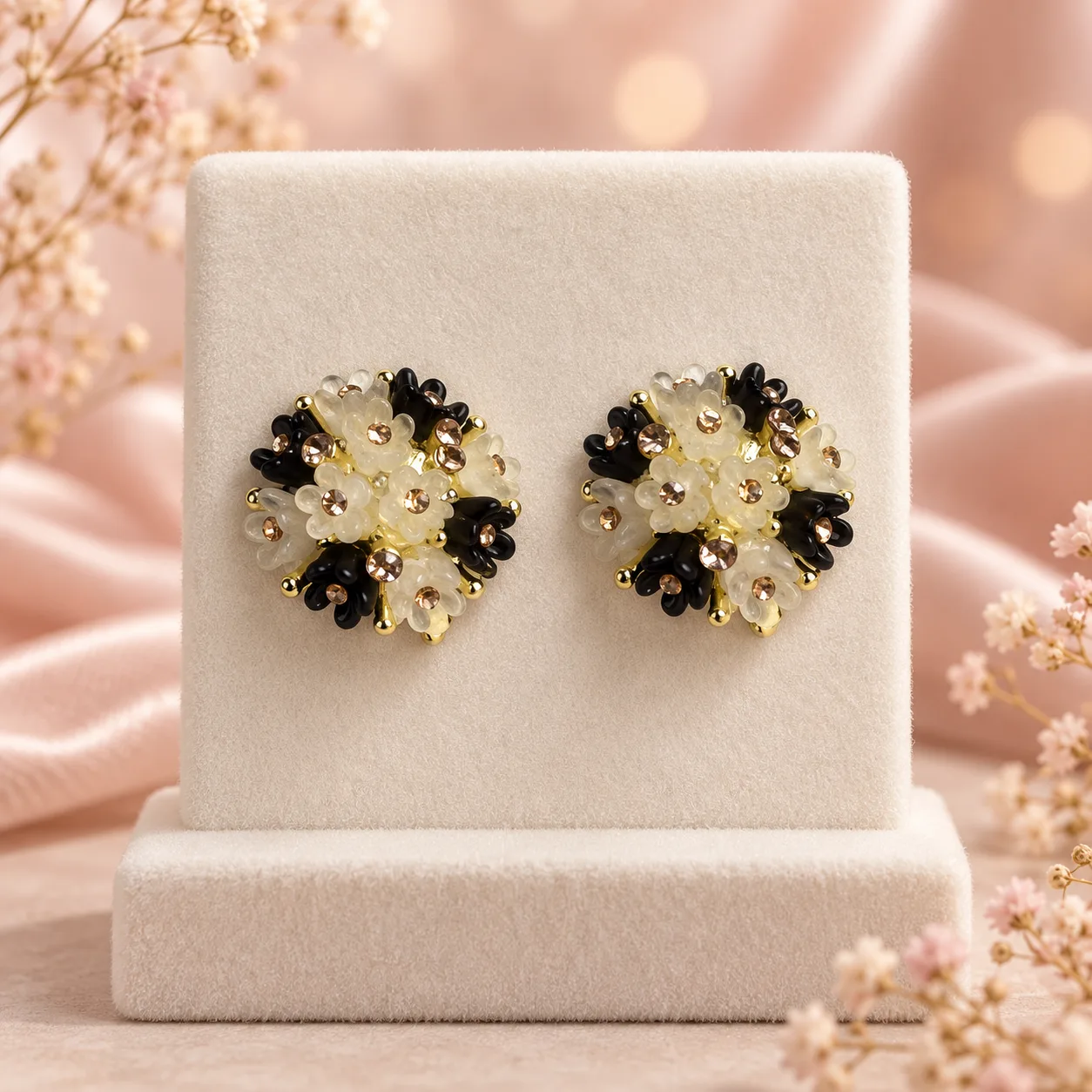 Floral Cluster Stud Earrings