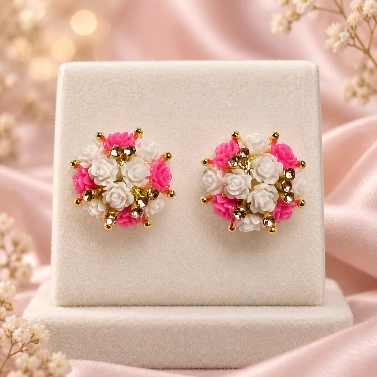 Floral Cluster Stud Earrings Colour option 2