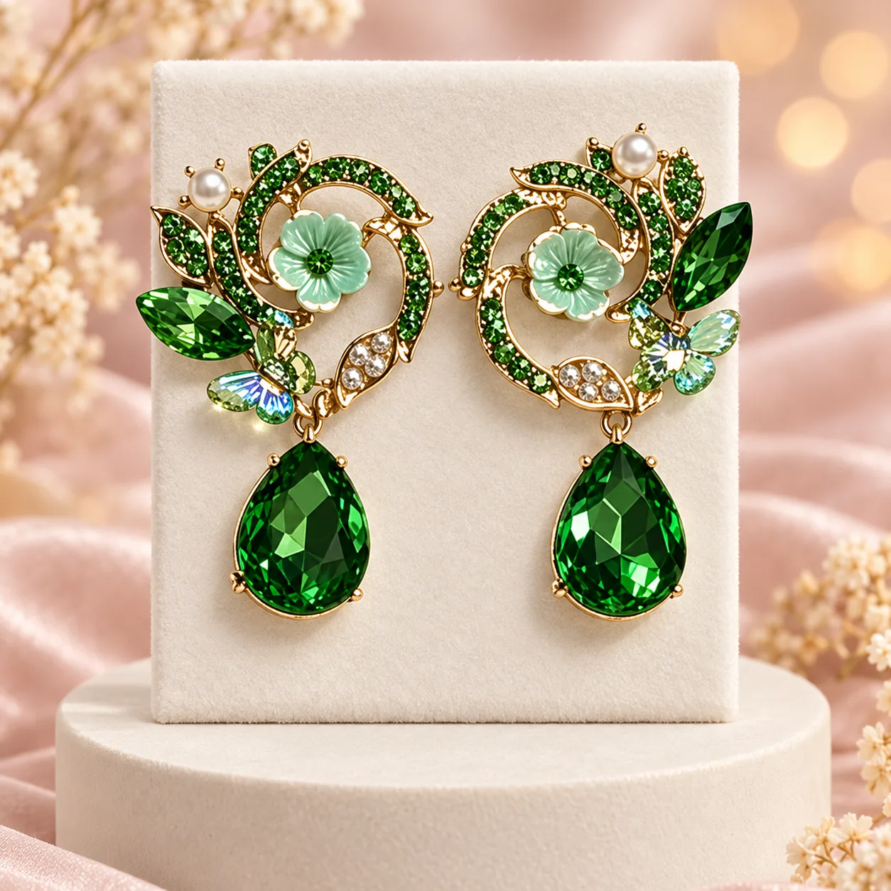 Floral Teardrop Earrings Colour option 3