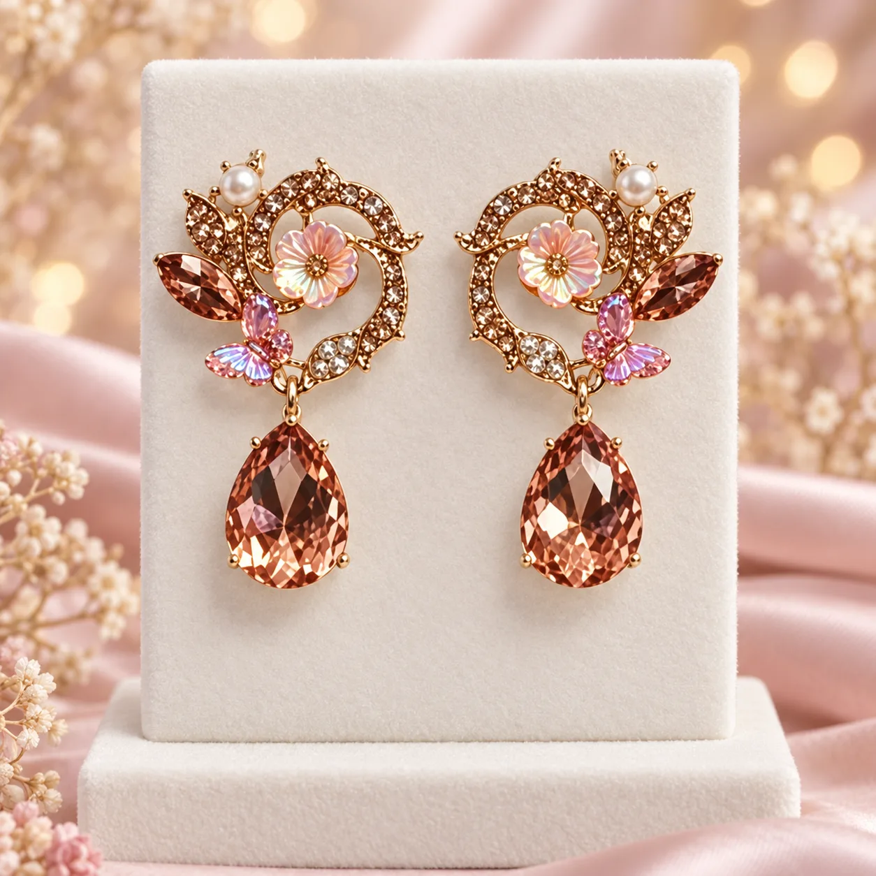 Floral Teardrop Earrings Colour option 4