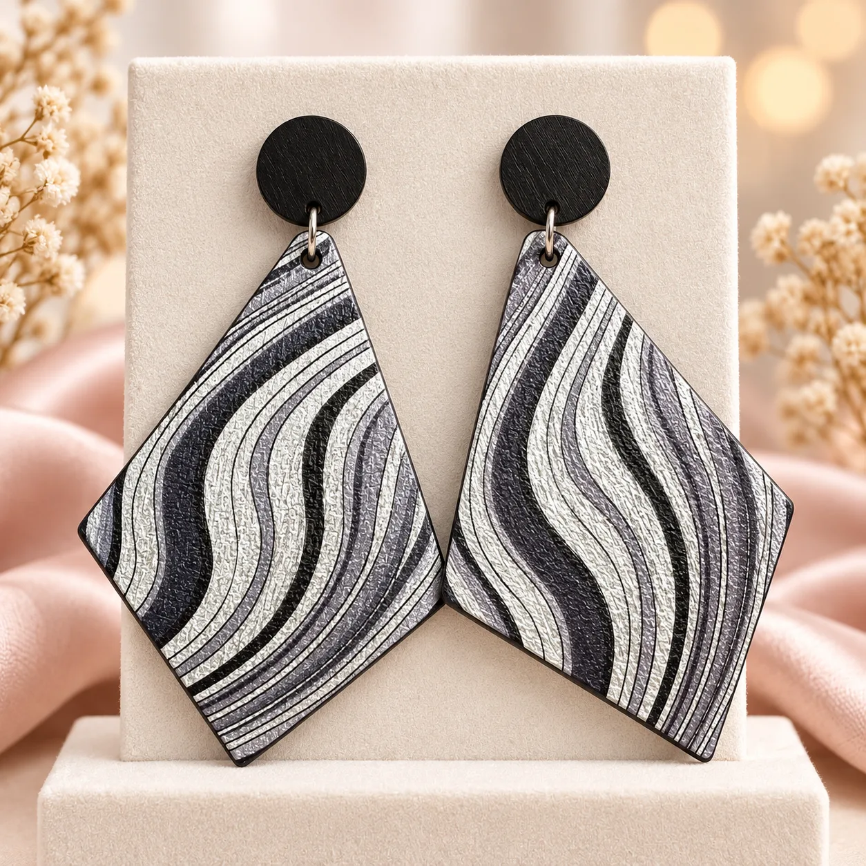 Geometric Wave Earrings