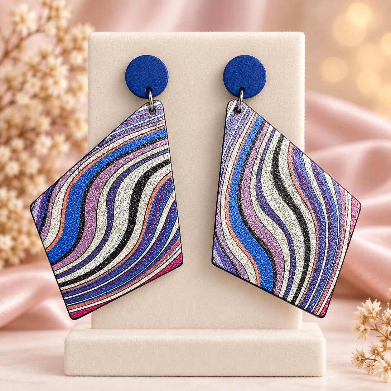 Geometric Wave Earrings Colour option 2