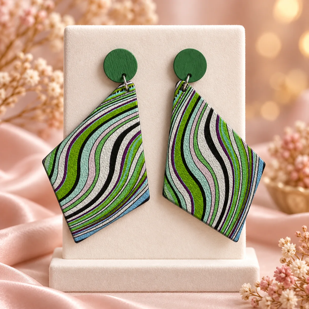Geometric Wave Earrings Colour option 3