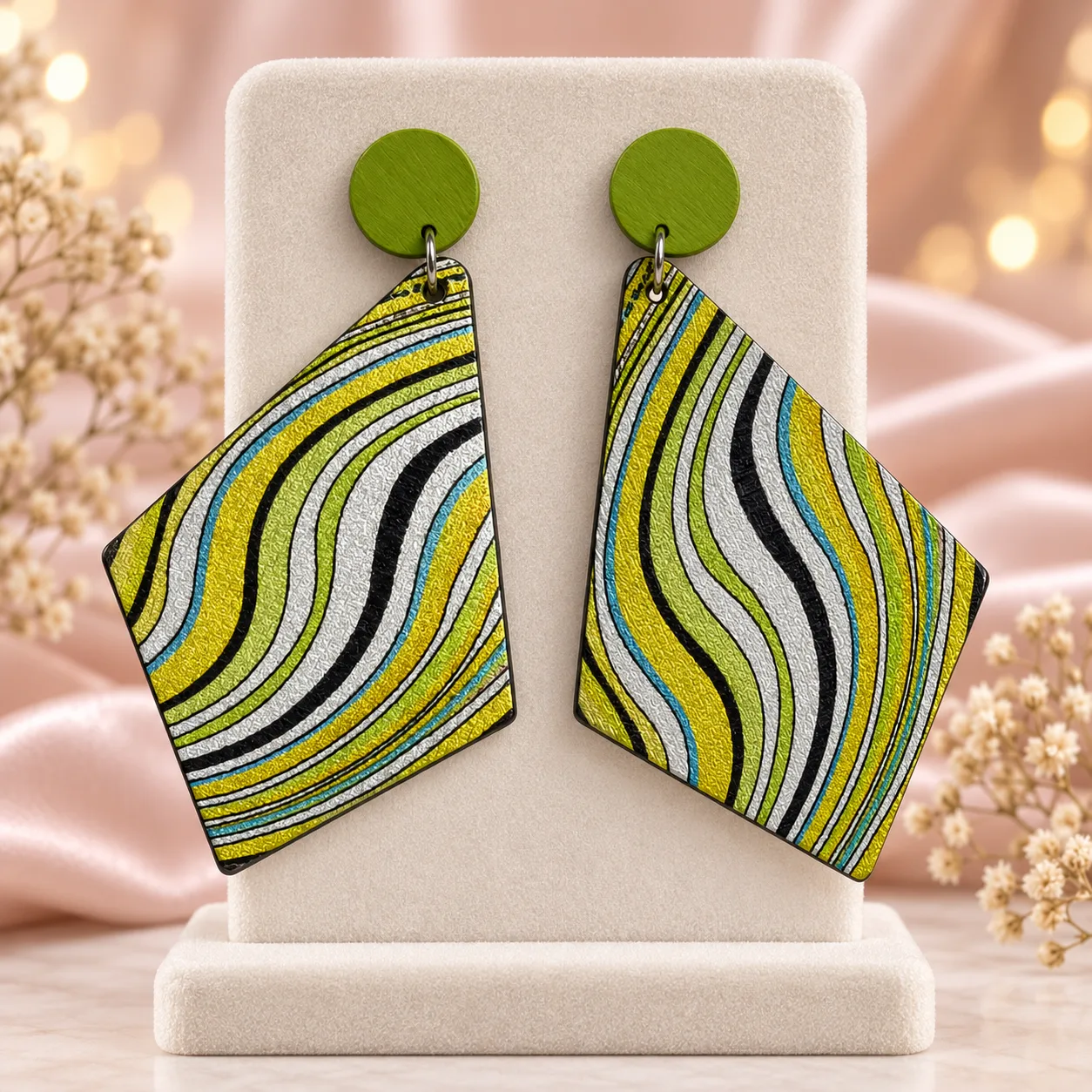 Geometric Wave Earrings Colour option 4