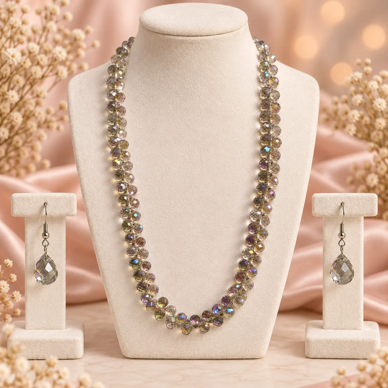 Iridescent Crystal Necklace Set