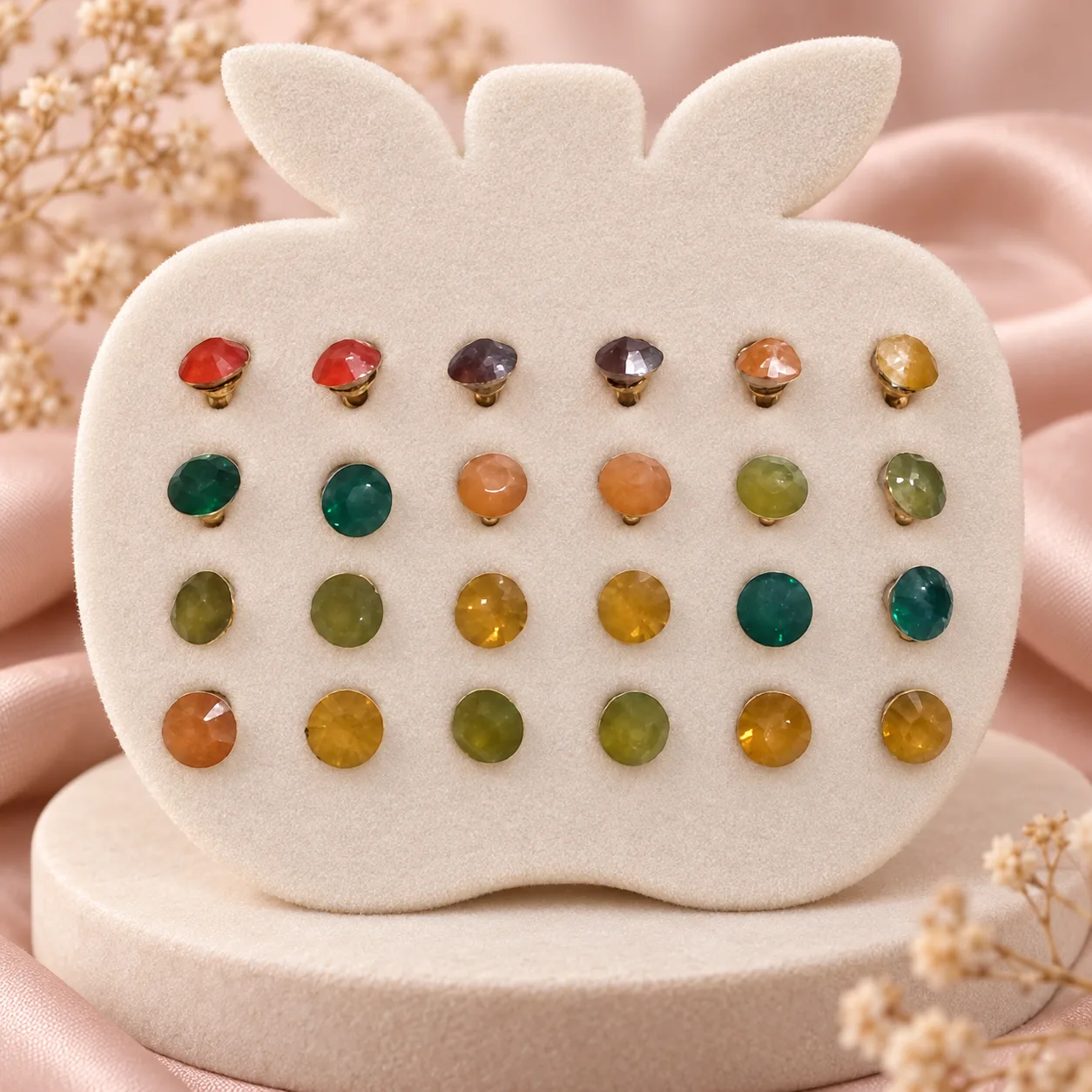 Round Multicolour Stud Earrings